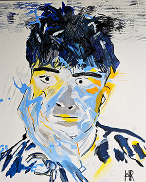 ein Mann in Acryl expressiv gemalt von Gabriele Waller