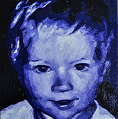 ein Miniformat in Öl Kleinkind gemalt von Gabriele Waller