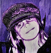 ein Miniformat in Öl Mädchen beim Verkleiden gemalt von Gabriele Waller