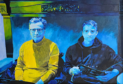 Oelmalerei Vater und Sohn gemalt von Gabriele Waller